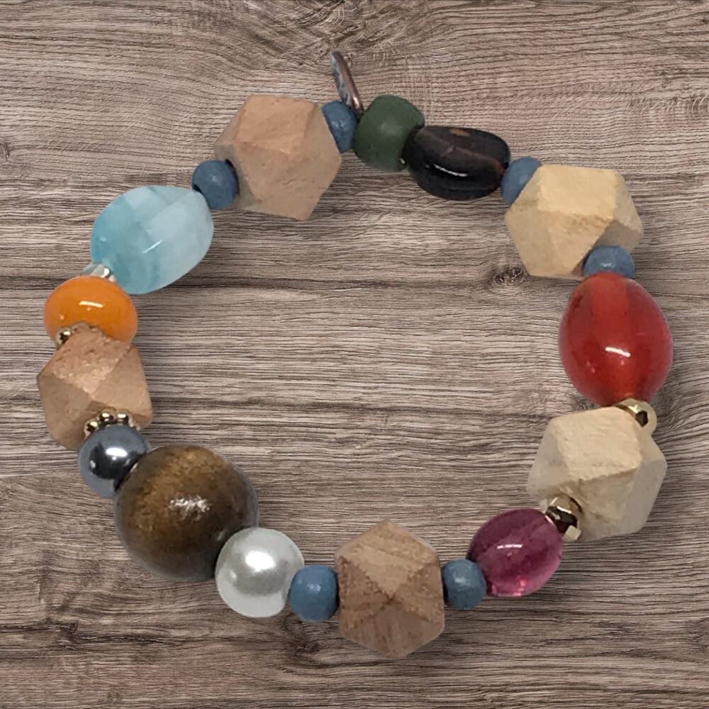 Southwestern Unique Handcrafted Wood Beads Eclectic Cowgirl Boho Mixed Media